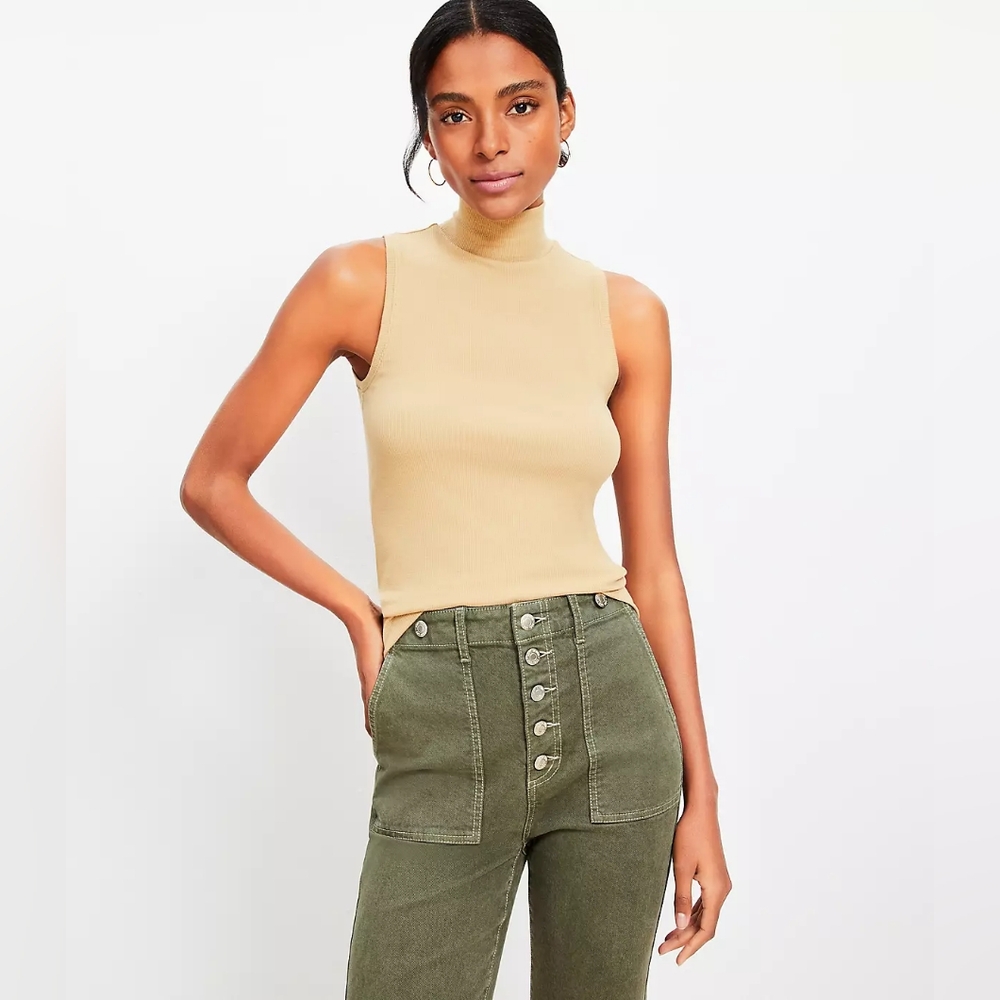 LOFT | Perfect Ribbed Mock Neck Tank Top